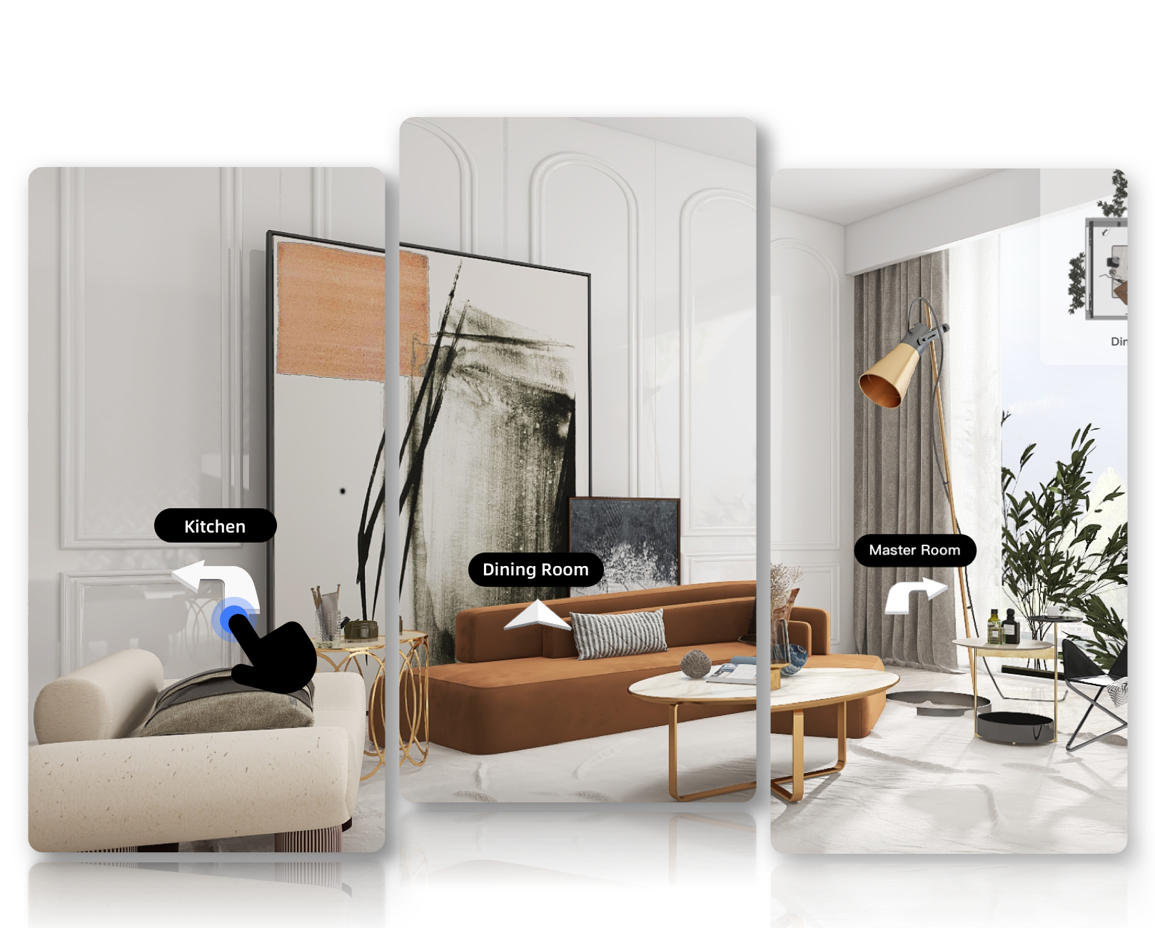 使用 Homestyler 設計的 3D 預覽客廳